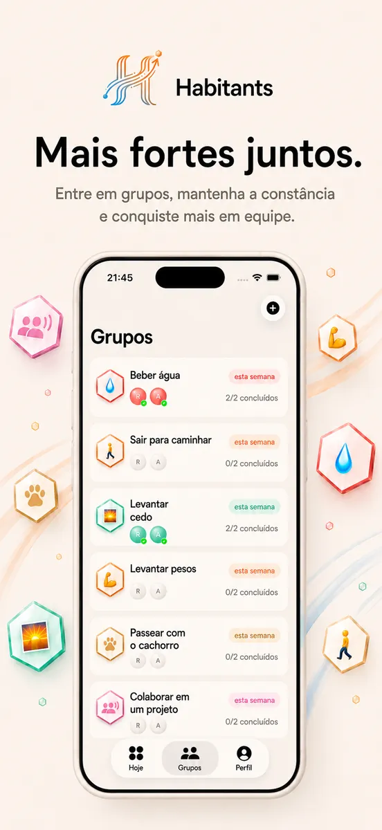 Mais fortes juntos: acompanhar um hábito compartilhado em grupo